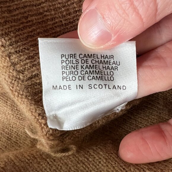 100% Camel Hair Vintage Pringle Sweater Oversized Quiet Luxury Old Money Preppy - Picture 7 of 10